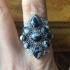 Genuine White Buffalo Turquoise Sterling Silver Ring Size 9